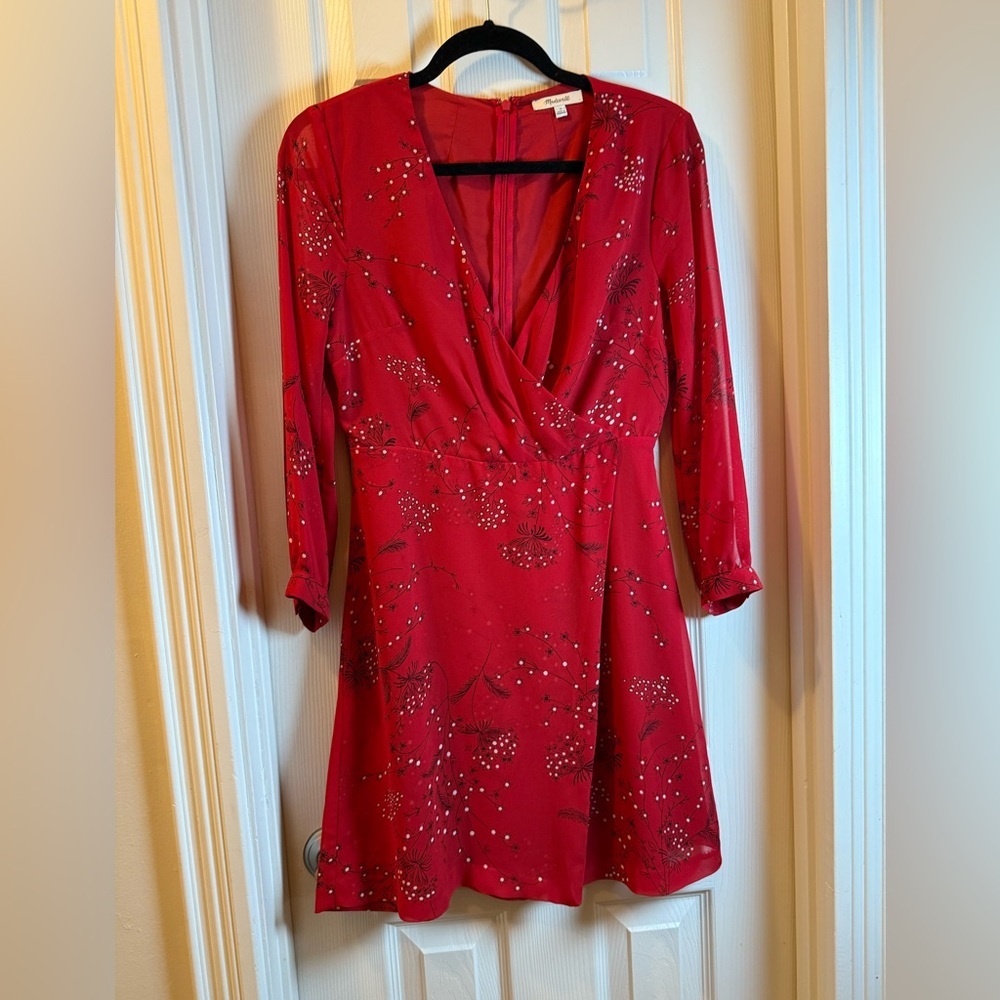 VTG Y2K 1990’s Madewell Red Floral Wrap Dress #Office #Party #Special Event